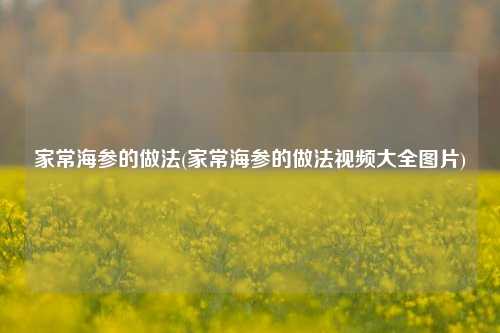 家常海参的做法(家常海参的做法视频大全图片)
