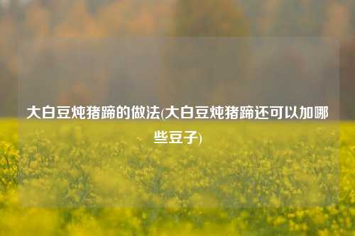 大白豆炖猪蹄的做法(大白豆炖猪蹄还可以加哪些豆子)